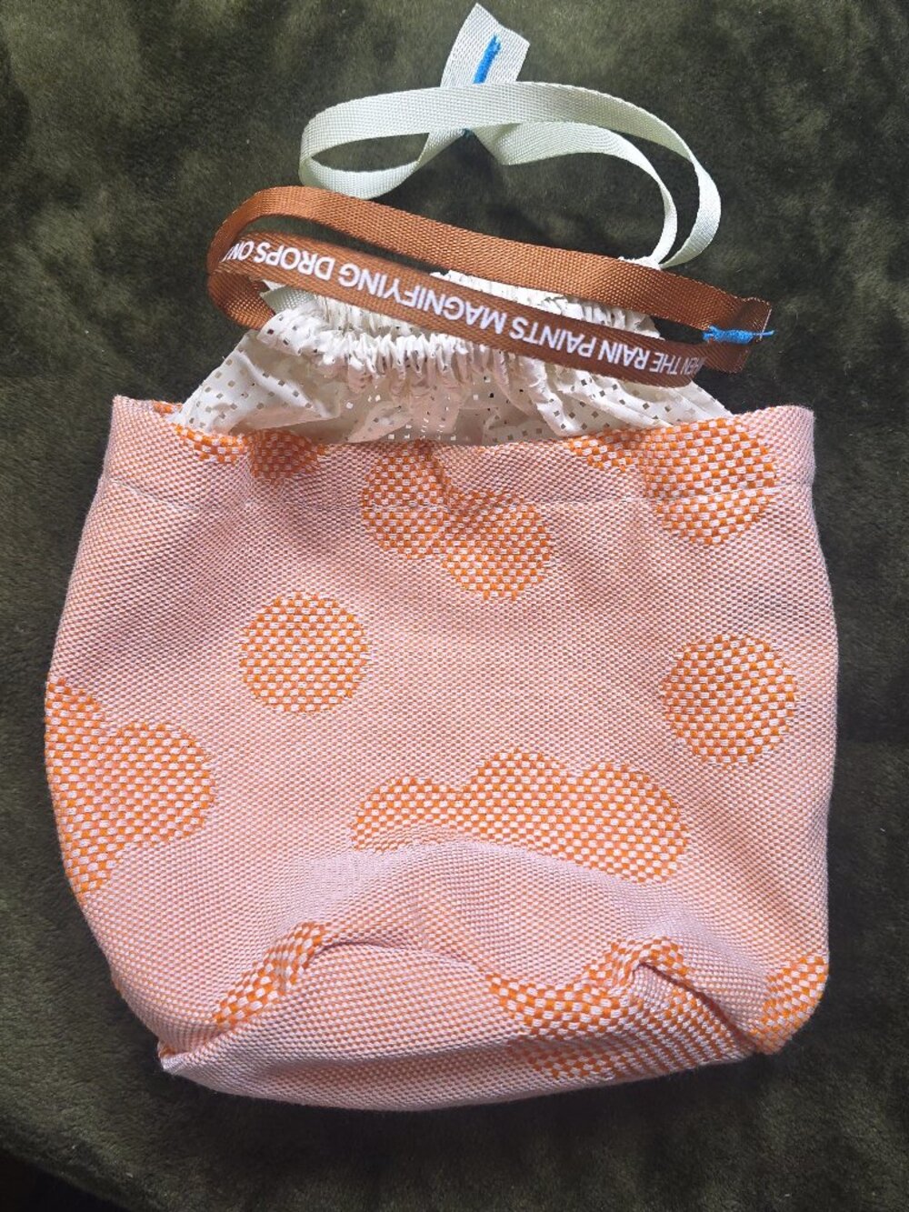 KLM x Envisions World Business Class Amenity Bag - Orange Rain Drawstring Pouch